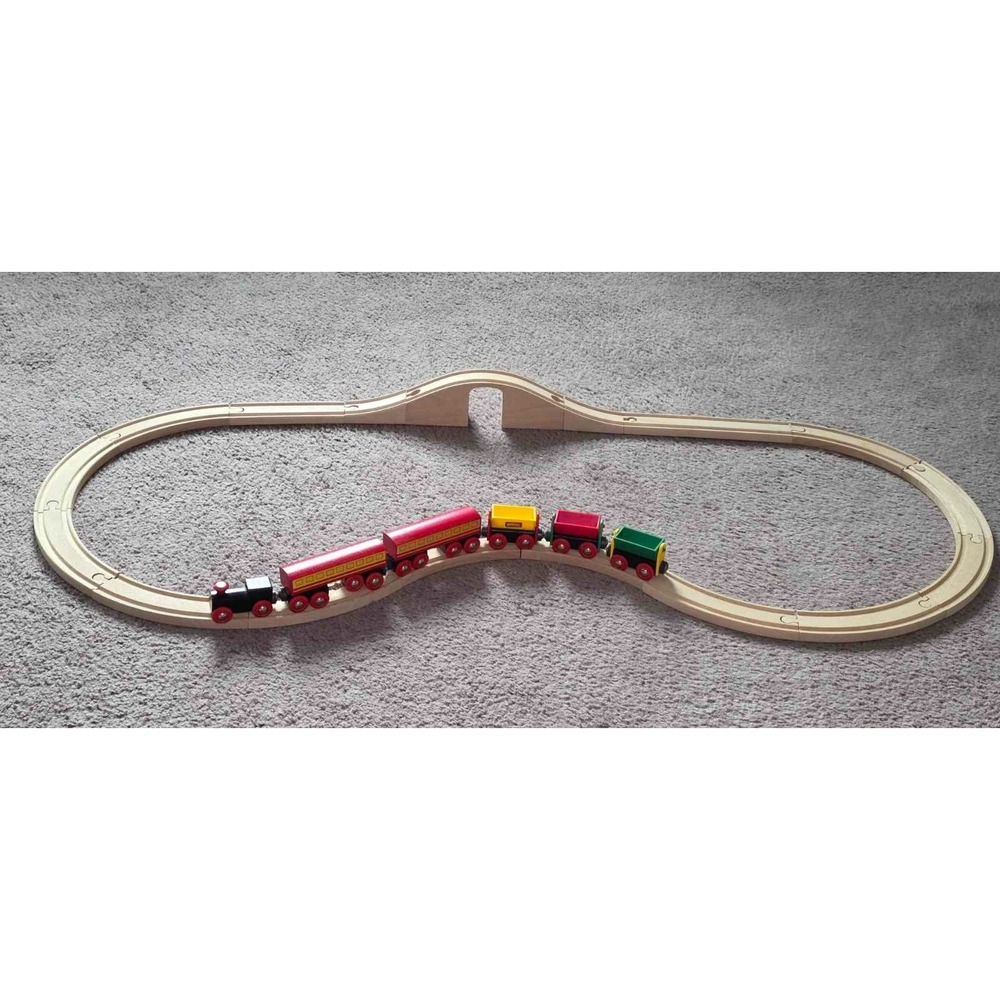 Brio Wooden Railway Trains of the World Red Road Engine Train Set Tracks - Picture 13 of 16